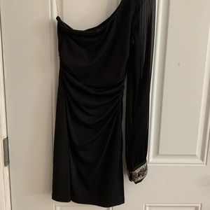 Black One Shoulder Cocktail Dress